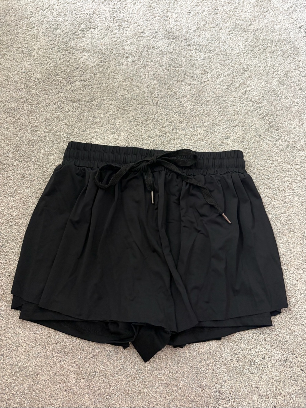 Women's Black Elastic Waist Drawstring Shorts Popular